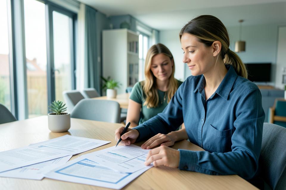 Homeowners reviewing mortgage refinance documents