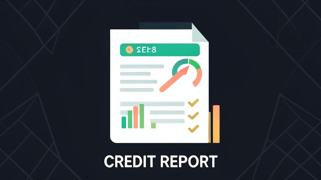 Magnifying glass examining a credit report document with checkmarks