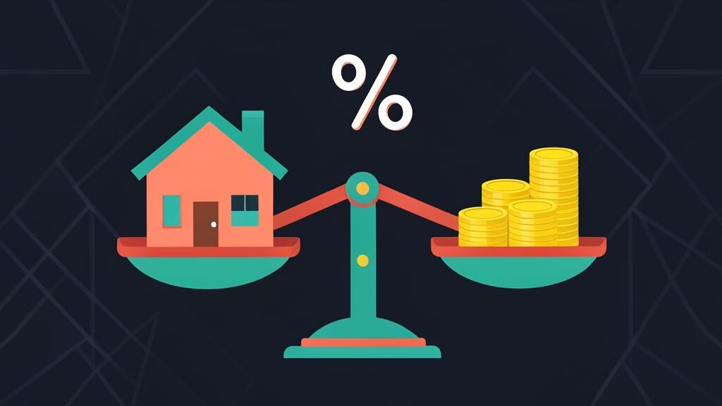 House and measurement graphic illustrating loan-to-value ratio