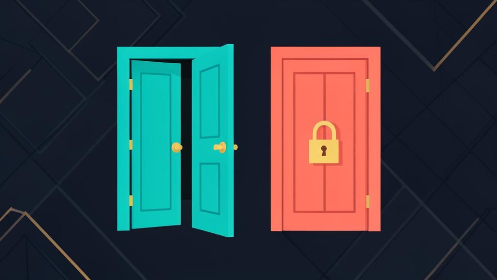Open unlocked padlock with checkmark versus closed padlock with penalty fee tag representing open and closed mortgage terms