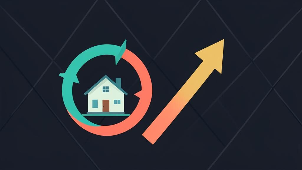 Road forking two ways past a house, representing choosing between mortgage renewal and refinance