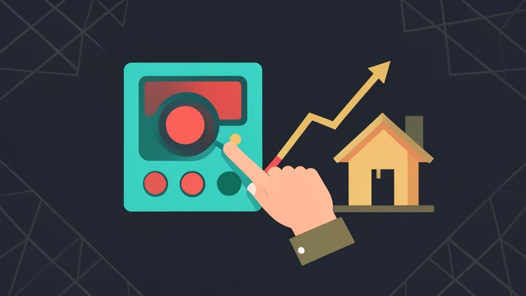 Rising interest rate line crossing a threshold marker representing a mortgage trigger rate