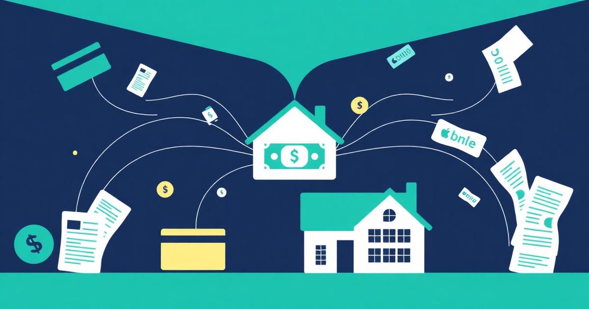 Multiple debt streams merging into one single house payment for debt consolidation in Canada