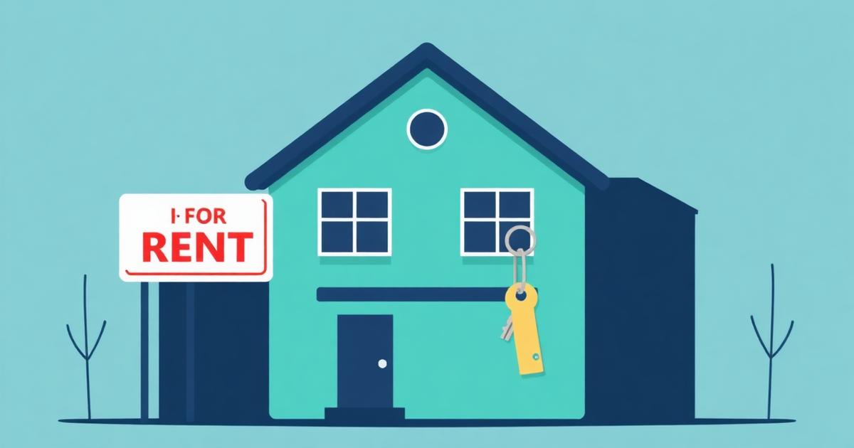 Rental property building with for rent sign and keys for investment mortgage in Canada