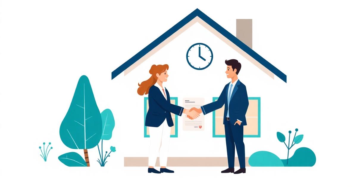 Homeowner and private investor handshake in front of house representing residential private mortgage in Canada